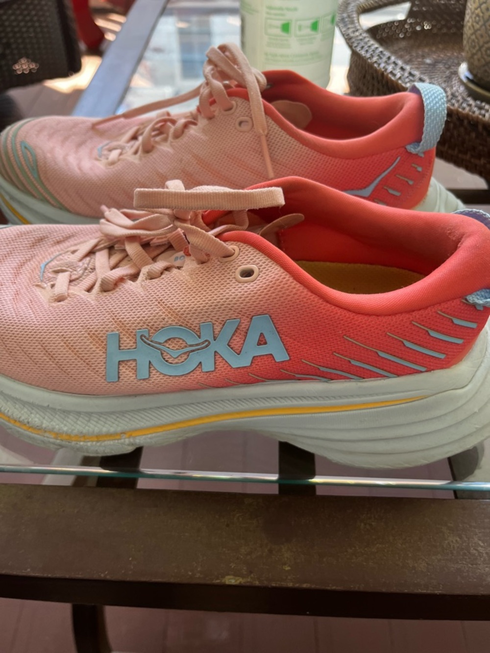 Hoka One One Women's Pink Coral Athletic Running Sneakers